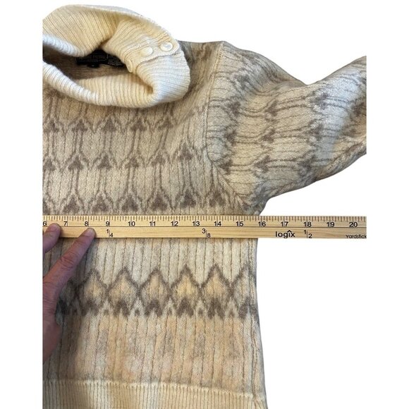 Jeanne Pierre Petites Beige Wool Blend Sweater w/Patterned Knit&Button Details S - Picture 10 of 11